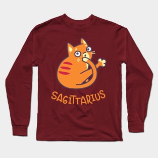 Funny Sagittarius Cat Horoscope Tshirt - Astrology and Zodiac Gift Ideas! Long Sleeve T-Shirt